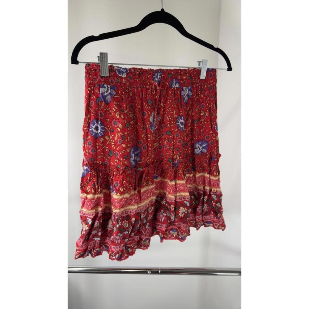 Ally Women's Red Floral Patterned Skirt, Medium